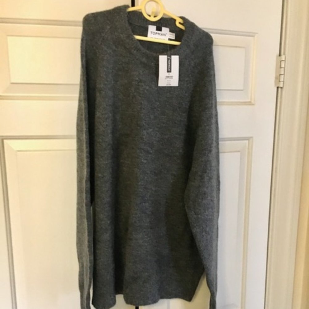 NWT - SIZE XL GREY MENS SWEATER BY TOPMAN